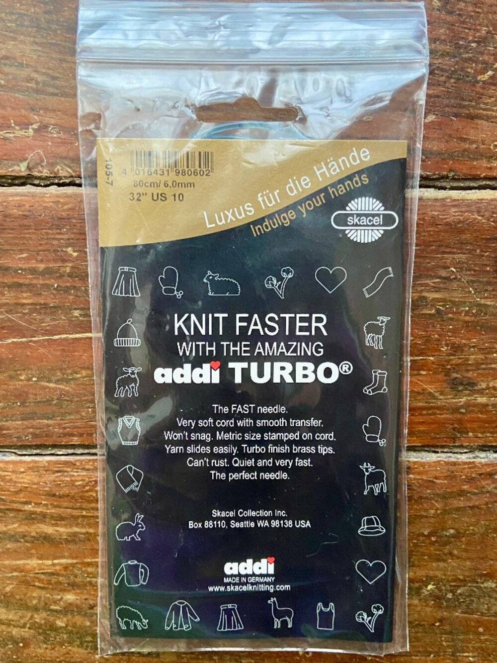 SKACEL Addi Turbo US 10 OR 8.0mm 32" Circular Knitting Needles Germany